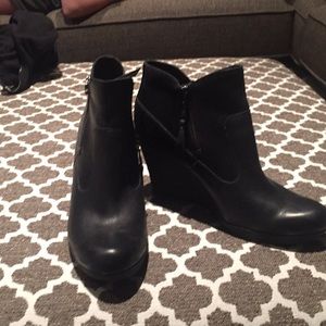 Uggs black wedge snow boots